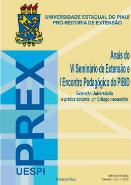 Anais VI Semin&aacute;rio de Extens&atilde;o e I Encontro Pedag&oacute;gico do