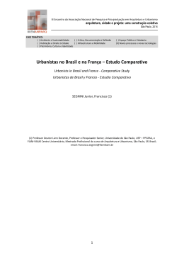 Urbanistas no Brasil e na França – Estudo Comparativo