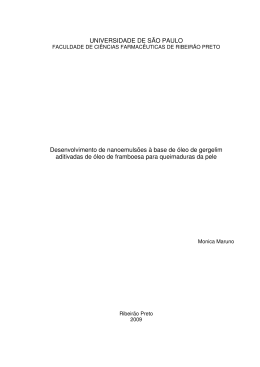 Desenvolvimento de nanoemuls&otilde;es &agrave; base de &oacute;leo de gergelim