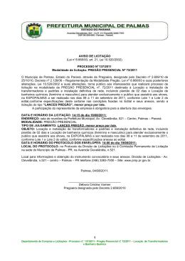 Preg&atilde;o Presencial - 72-2011 - Prefeitura de Palmas