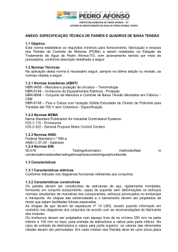 especifica&ccedil;&atilde;o t&eacute;cnica de pain&eacute;is e quadros de comando