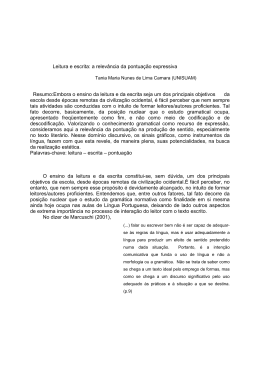 Leitura e escrita: a relev&acirc;ncia da pontua&ccedil;&atilde;o expressiva Resumo