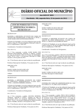 Edi&ccedil;&atilde;o 3833 - Prefeitura Municipal de Uberl&acirc;ndia