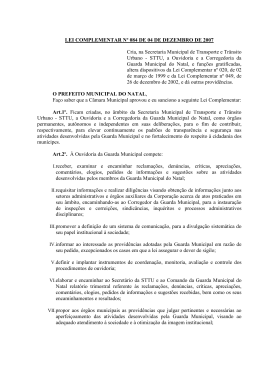 Lei Complementar 084 - Prefeitura Municipal do Natal