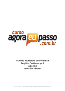 Guarda Municipal de Fortaleza Legisla&ccedil;&atilde;o Municipal Apostila