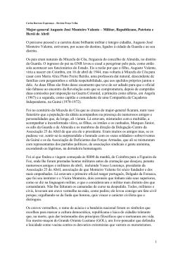 1 Major-general Augusto Jos&eacute; Monteiro Valente &ndash; Militar
