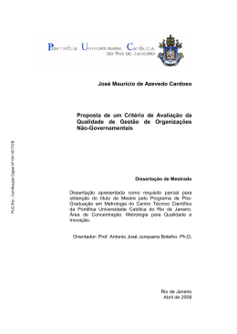 Jos&eacute; Maur&iacute;cio de Azevedo Cardoso Proposta de um