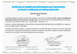 Certificado Anfavea - CTM | Centro Tecnológico de Metrologia
