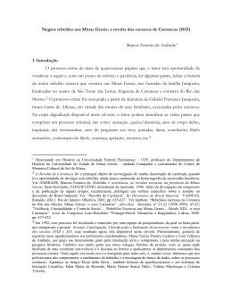 a revolta dos escravos de Carrancas