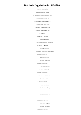 Di&aacute;rio do Legislativo de 18/04/2001