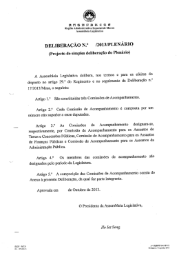 Projecto de simples deliberação do plenário sobre a constituição, o