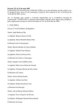 Portaria Minist&eacute;rio das Comunica&ccedil;&otilde;es n&ordm; 315/2009