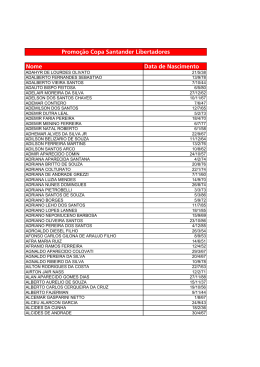 Nome Data de Nascimento Promoção Copa Santander Libertadores