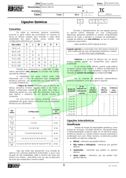 Liga&ccedil;&otilde;es Qu&iacute;micas - Prof. S&eacute;rgio Matos