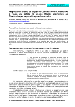 Proposta de Ensino de Liga&ccedil;&otilde;es Qu&iacute;micas como