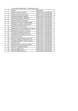 # Nome Resultado 1 Kelly Cristina Ferreira Aprovado e
