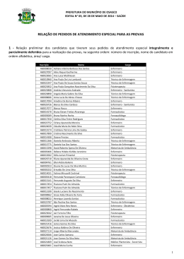 Edital preliminar de deferimento dos pedidos de