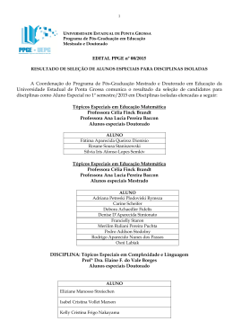 Edital 08 2015 - Resultado alunos especiais