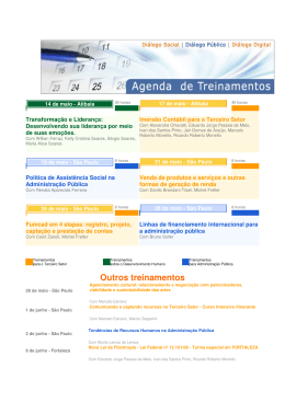 AGENDA DE TREINAMENTOS FILANTROPIA