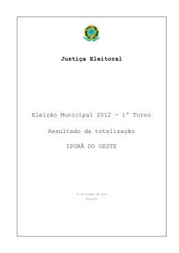 Ipor&atilde; do Oeste - Tribunal Regional Eleitoral de Santa Catarina