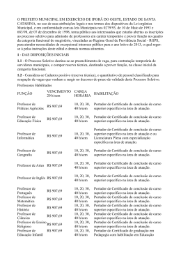 O PREFEITO MUNICIPAL EM EXERCÍCIO DE IPORÃ DO OESTE