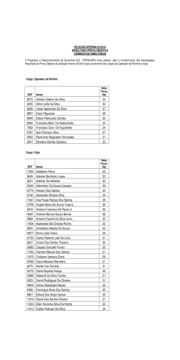 9275 Adriano Sabino Da Silva 24 9455 Ailton Leite Da Silva 30