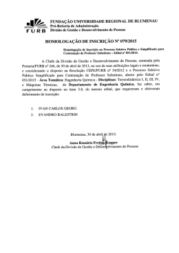 .I V/ FUNDAÇÃO UNIVERSIDADE REGIONAL DE BLUMENAU