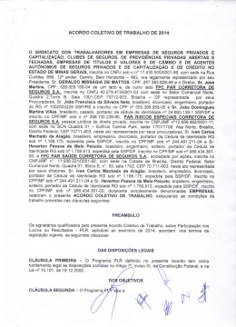 ACT de PLR PAR CORRETORA 2014
