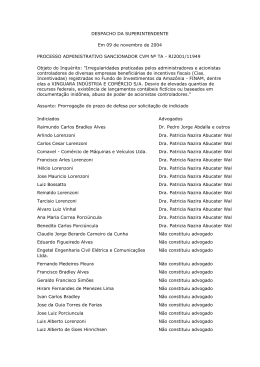Despacho no Processo RJ2001/11949