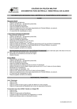 Documentos para Matr&iacute;cula e Rematr&iacute;cula