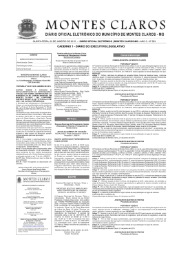 Di&aacute;rio Oficial Eletr&ocirc;nico - Prefeitura de Montes Claros-MG