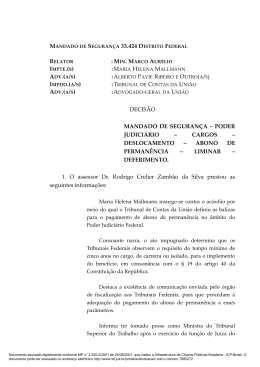 DECISÃO MANDADO DE SEGURANÇA – PODER JUDICIÁRIO
