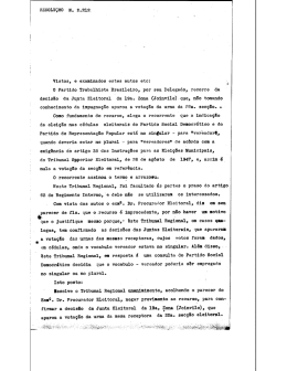 decis&atilde;o ` da Junta Eleitoral l da 19a. Zona (Joinviie) r que, n&atilde;o