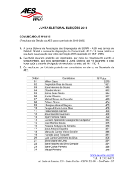 www.aessenai.org.br Tel. 11 3363 6573 JUNTA ELEITORAL