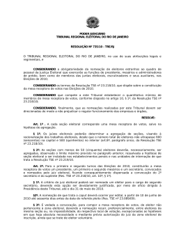 Disp&otilde;e sobre a composi&ccedil;&atilde;o das mesas receptoras de - TRE-RJ
