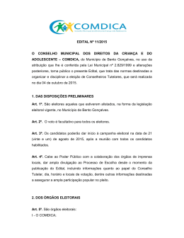Edital 11/2015 - COMDICA - Normas da Elei&ccedil;&atilde;o