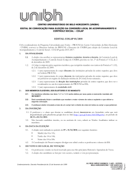 EDITAL COLAP 01/2015 - Uni-BH