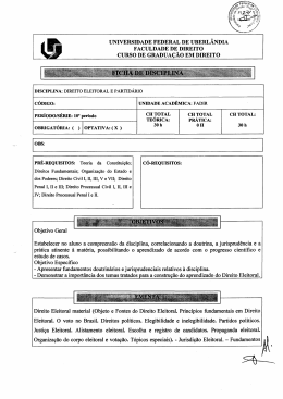 Direito Eleitoral e Partid&aacute;rio