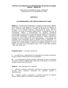 1 ESTATUTO DO SINDICATO DE ENGENHEIROS NO - Senge-MG