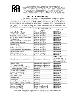 Edital de Homologa&ccedil;&atilde;o de Inscri&ccedil;&atilde;o