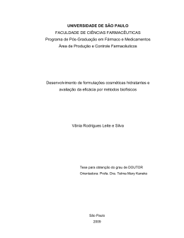 Desenvolvimento de formula&ccedil;&otilde;es cosm&eacute;ticas hidratantes e