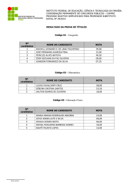 PROVA DE TiTULOS EDITAL 29-2014