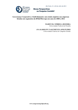 Governan&ccedil;a Corporativa e Endividamento