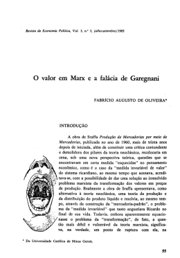 O valor em Marx e a falácia de Garegnani