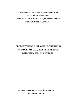 produtividade e jornada de trabalho na ind&uacute;stria cal&ccedil;adista