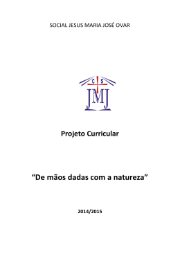 Projeto Curricular 2014/2015 - Centro Social Jesus Maria Jos&eacute;