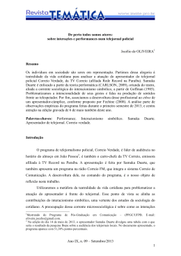 sobre interações e performances num telejornal policial