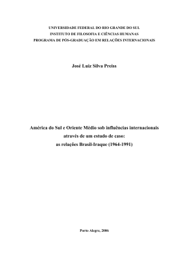 Jos&eacute; Luiz Silva Preiss Am&eacute;rica do Sul e Oriente M&eacute;dio sob