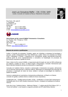 Jos&eacute; Luiz Gon&ccedil;alves Maffei &ndash; CIA, CCSA, QAR