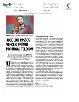 José Luiz Passos vence o Prêmio Portugal Telecom